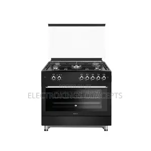 Maxi Gas Cooker 60x90cm 5 Burners Shine Line Black Matte Ovenwithgrill