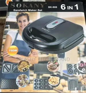 Sokany 6-in-1 Waffle Maker, Grill, Toaster, Sandwich Maker