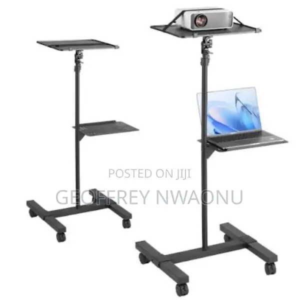 Portable Projector Laptop Stand With Adjustable Height Lockable Wheels