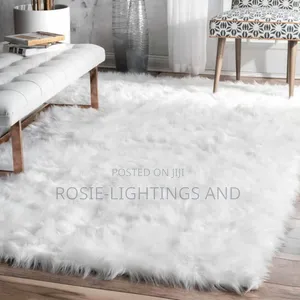 Soft Fluffy Rugs Faux Sheepskin Area Rug(White) 4 by 6