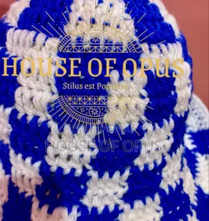 Checker Crochet Bucket Hat