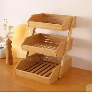 3step Bamboo Wooden Fruit Basket for Your Home Office