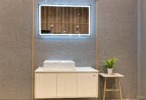 Modern Wall-Mounted Bathroom Vanity With Led Mirror Vessel Sink