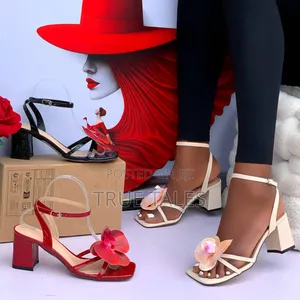 Flower Brooch Block Heels Stock Uk Sandals Sizes 37 to 43 #Ken