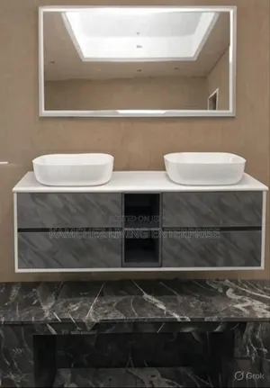 Floating Double Sink Bathroom Vanity With Led Mirror Storage