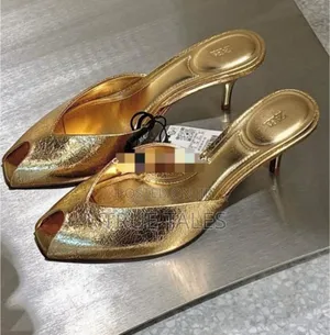 Original Zara Open Toe Low Pencil Heels Chic Slippers Sizes 37 To 42