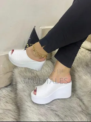 White Turkey Classy Wedge Comfortable Slippers Sizes 37 To 42