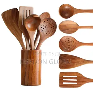 Natural Teak Solid Wooden Spoon Set