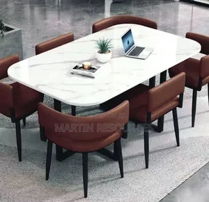 Marble Dining Table With Leather Chairs
