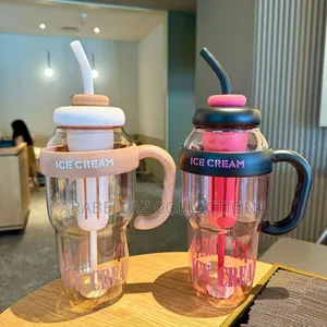 Large-Capacity Water Bottle With a Straw,