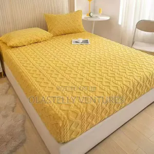 Velvet Fitted Sheet Winter Warm Elastic Mattress Cover Soft Ti
