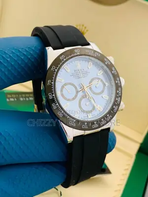 Rolex Quality Luxury Men Rubber Strap Wristwatch