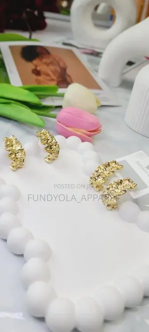 Stainless Steel Gold Plated Earrings.