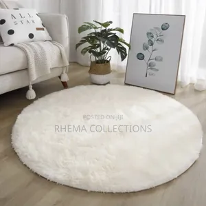 100cm Round Shape Fluffy Fur Rug