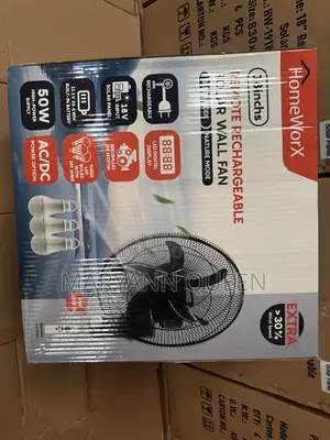 Homeworx 18inchs Solar Rechargeable Wall Fan With 18v 25w Solar Panel