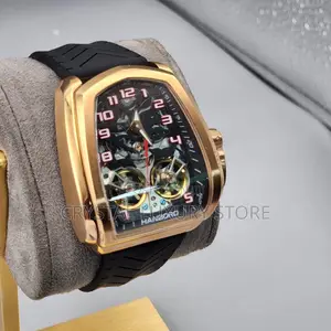 Hanboro Quality Luxury Men Rubber Strap Wristwatch