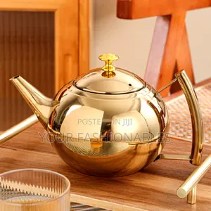 Stylish Stainless Stainless Steel Gold Teapot/Kettle ( Large Size)