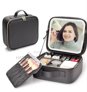 New Fashion Large Capacity Leather Cosmetics/Makeup Bag With Mirror