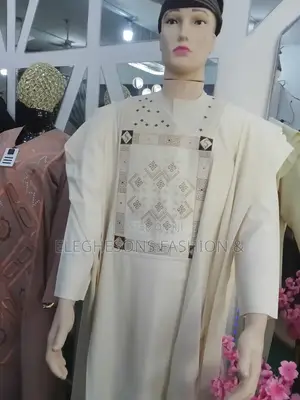Milk Colors Agbada for Sale
