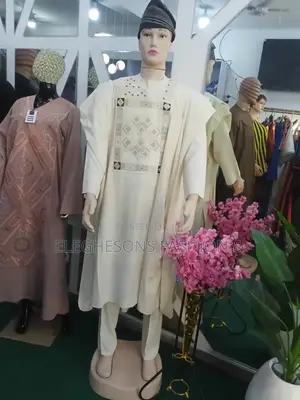 Milk Colors Agbada for Sale