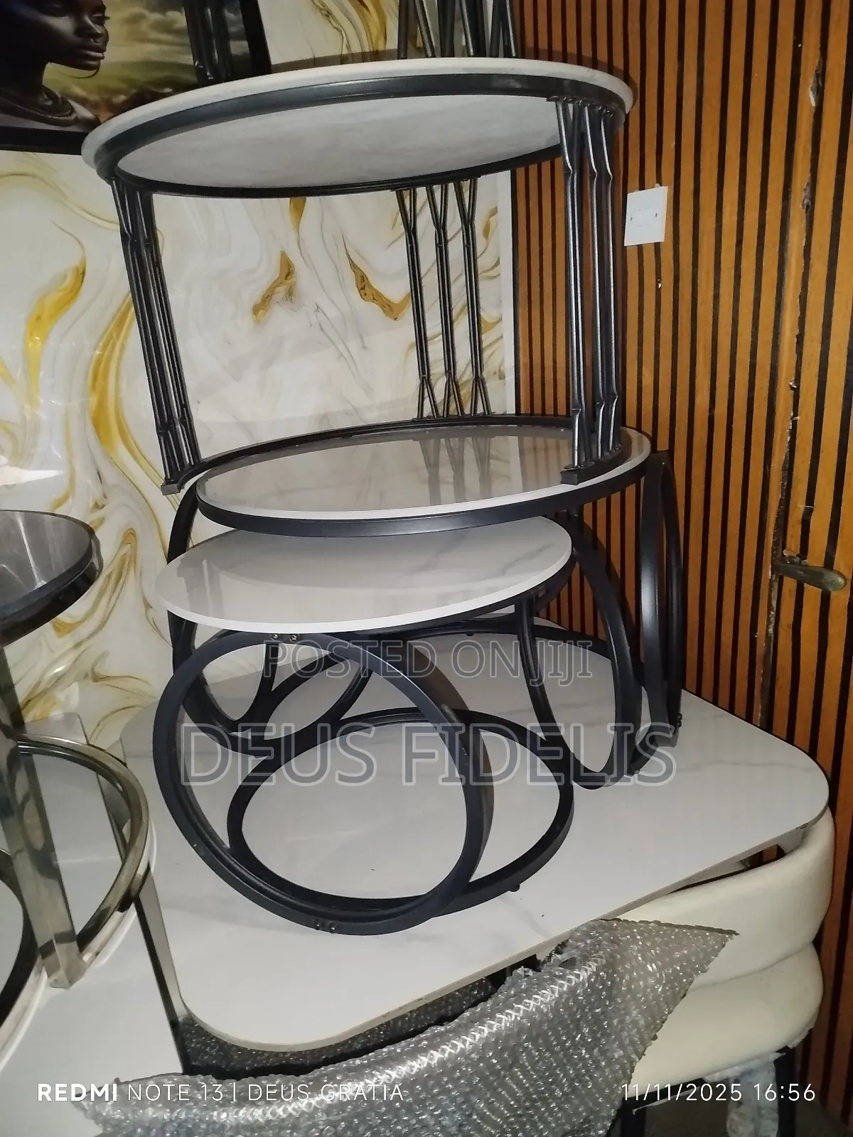 Rugged Marble Centre Table With Side Table