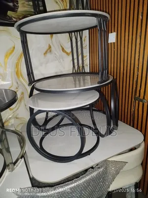 Rugged Marble Centre Table With Side Table