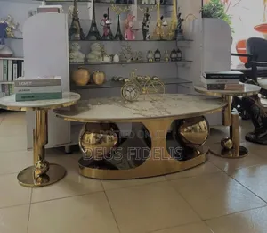 Marble Centre Table and 2 Side Stools
