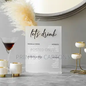 Printed Acrylic Table Sign for Restaurants