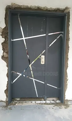 1.2m By 2.1m Gray And Silver Stripes Design Isreali Security Door