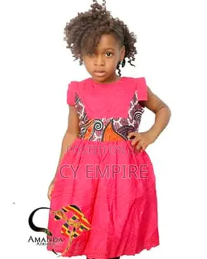 Girls Lace Ankara Mix Dress