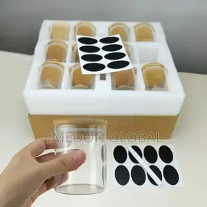 12pcs Set Glass Storage Jar With Sealed Bamboo Lid