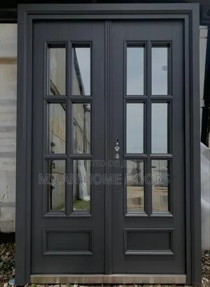 6ft Extra Height Gray French Glass Security Door