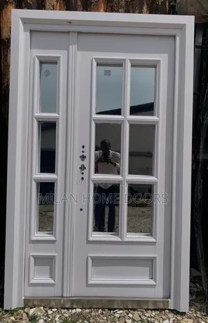 4ft By 7fy White French Glass Security Door