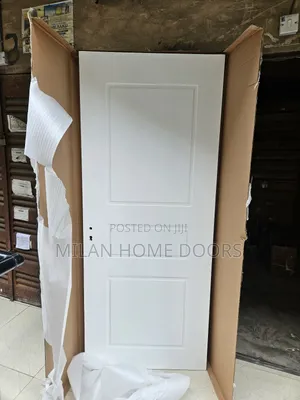White Hardwood Room Interior Door