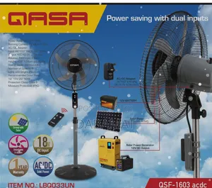 Qasa 16 Inches Ac/Dc Standing Fan With Remote and Night Light