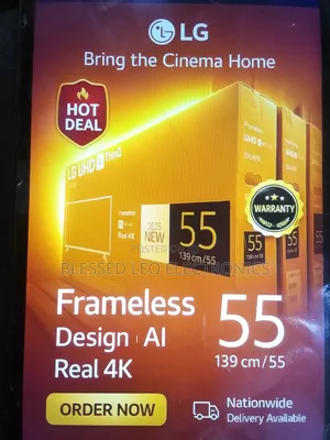 55 Inches Lg Smart Tv With Building Showcasing Apps