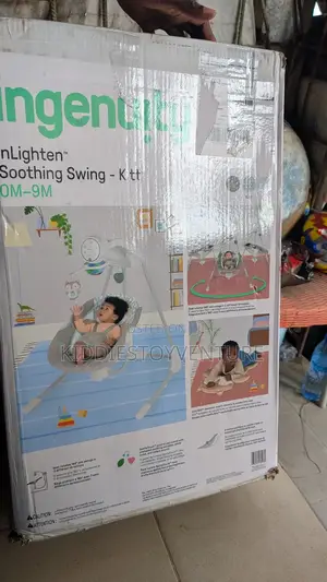 Ingenuity Inlighten Baby Swing, 5-Speed, Swivel Infant Seat, Nature
