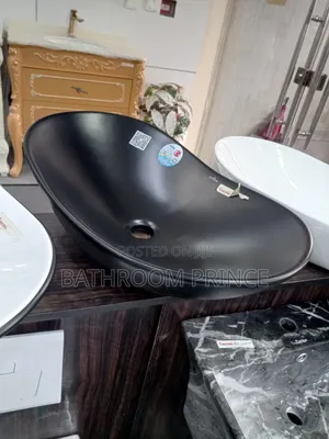 Luxury Matte Black Oval Countertop Basin