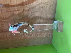 Glass Trophy With Silver Top