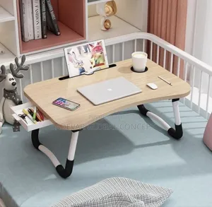 Foldable Laptop Table With Drawer and Cup Holder