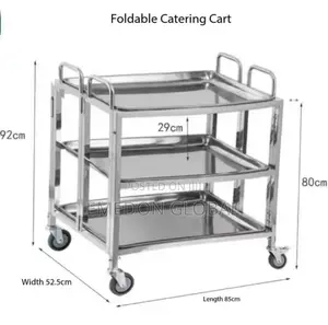 Stainless Steel Quality Foldable Food Trolley 3layer