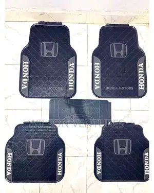 Ash And Black Side Logo Honda Rubber Foot Mat