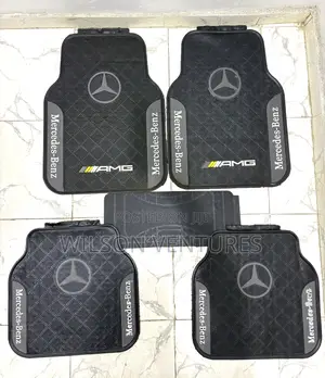 Ash And Black Benz Amg Side Logo Foot Mat