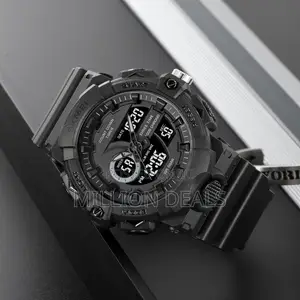 Rubber Strap Led Black Waterproof Wrist Watch