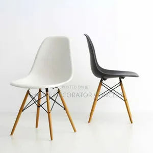 Modern Plastic Dining Chairs – Black White
