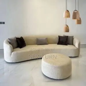 Luxury 3 Seater’S Sofas With Round Fabric Table.