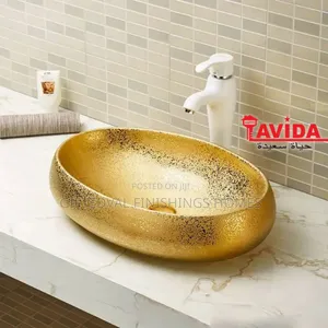 High-Quality Gold Counter Top Basin