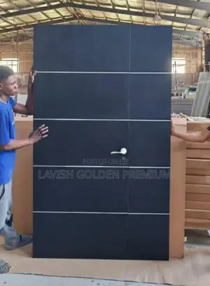 4ft HDF Wooden Entrance Doors Black