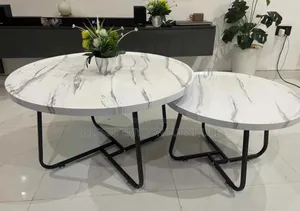 2 in 1 Nested Center Table High Quality Exotic Faux Marble (Mdf Wood)