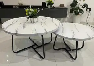 2 in 1 Nested Center Table High Quality Exotic Faux Marble (Mdf Wood)